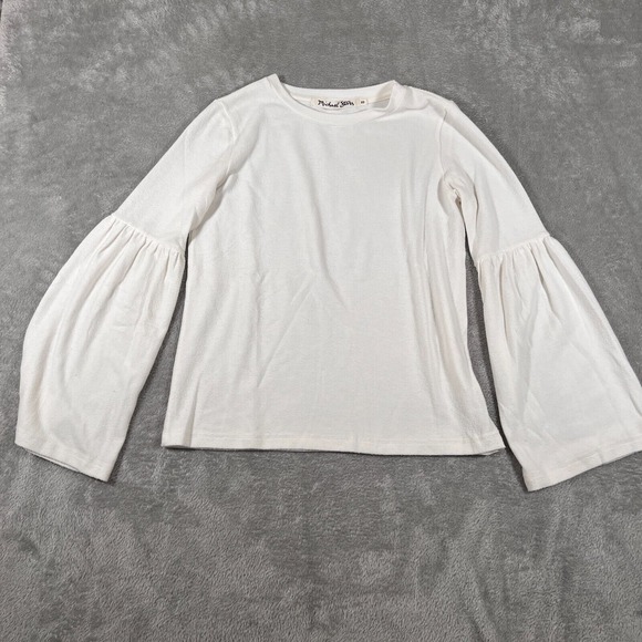 Michael Stars‎ Womens Sweater XS White Long Sleeve Bell Sleeve Flare Cotton - Picture 1 of 6